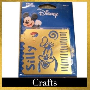 Disney Pluto "Silly" Brass 3"x3" Brass Stencil - New & sealed - by Plaid -#46618